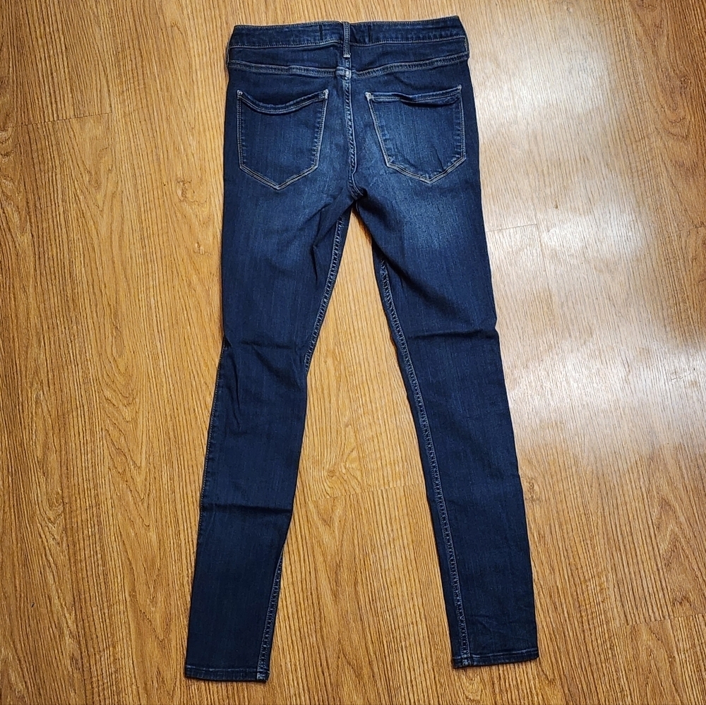 Hollister Dark Wash High Rise Women's Blue Jean Leggings Size 7L W28 L30 - Picture 8 of 13